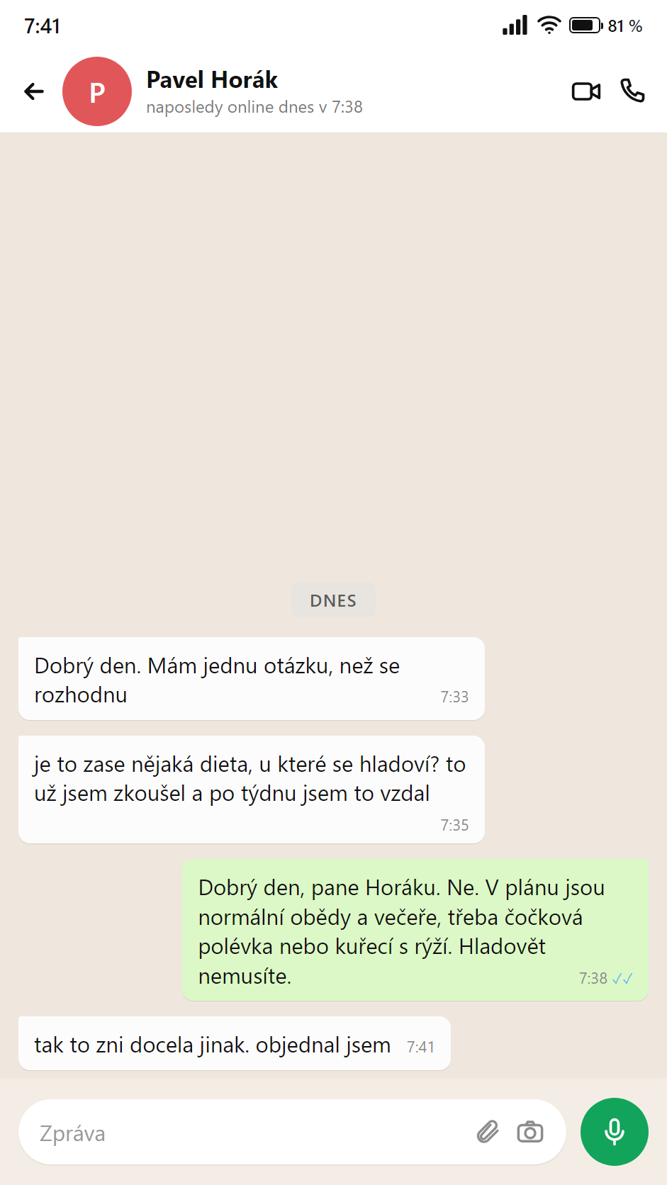 Konverzace: není to další hladová dieta